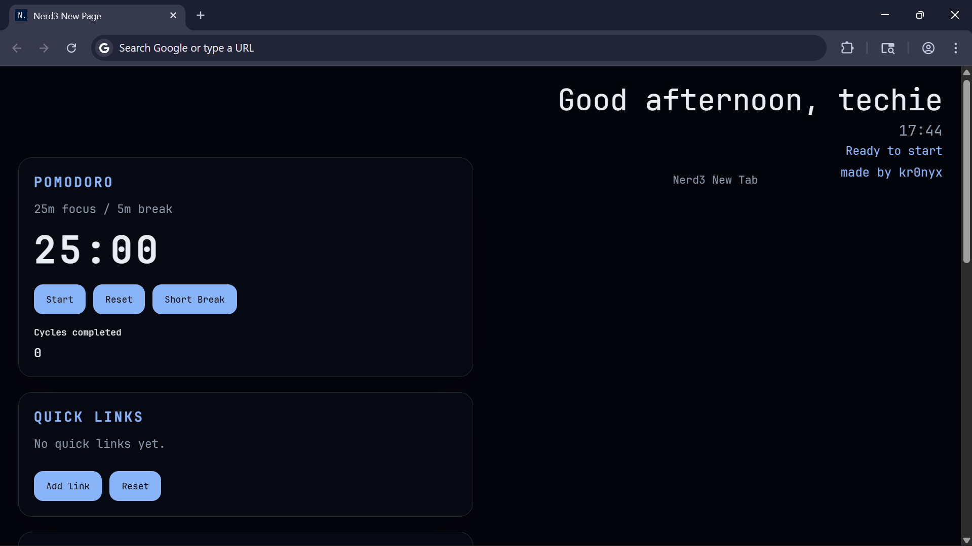 Nerd3 New Tab